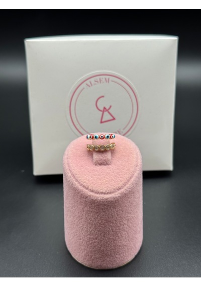 Gold Kaplama Nazar Boncuklu Taşlı Earcuff Küpe Gold Kaplama Kıkırdak Küpe