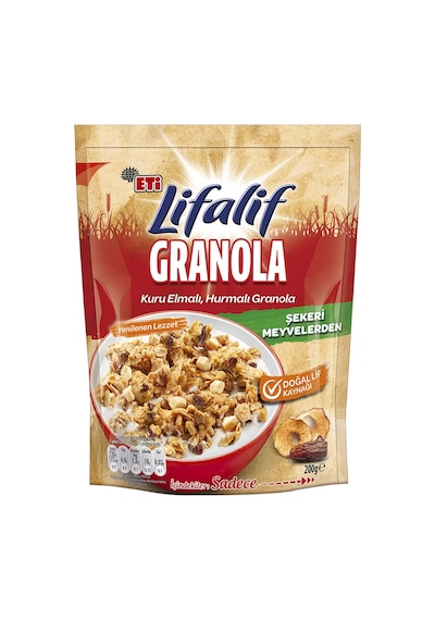 Eti Lifalif Granola Kuru Elma Ve Hurmalı 200 Gr X 3 Adet