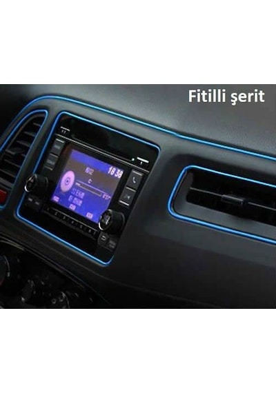 Araç Oto Mavi Fitilli Ip Torpido Şerit Araç Içi Nikelajlı 5 Mt N11.3558