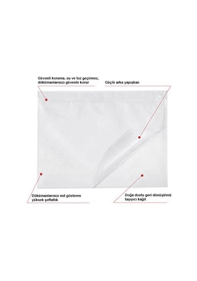 Aso Yapışkanlı Kargo Fatura Cebi Ve Koli İçin Evrak Cebi 19x26 Cm 250