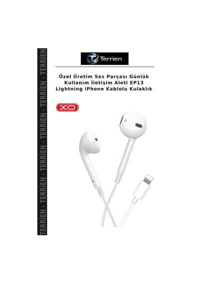 Özel Üretim Ses Parçası Günlük Kullanım İletişim Aleti Ep13 LightningApple iPhone Uyumlu Kablolu Kulaklık
