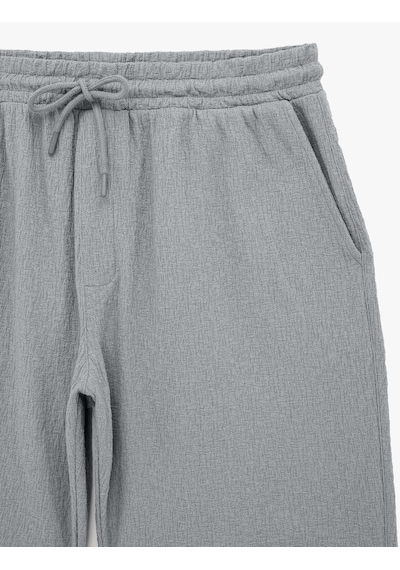 Koton Regular Fit Pamuklu Cepli Bermuda Beli Bağcıklı Şort Gri 6sam40008mk
