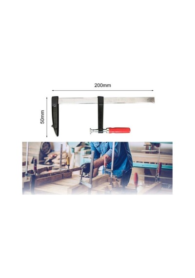 Marangoz F Kelepçesi 50x200mm İşkence Yüksek Mukavemetli Ahşap Mobilya Sıkma Sıkıştırma Mengenesi