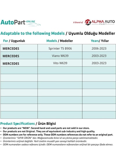 Mercedes İçin Motor, Kaput Keçe Klipsi- 10'lu