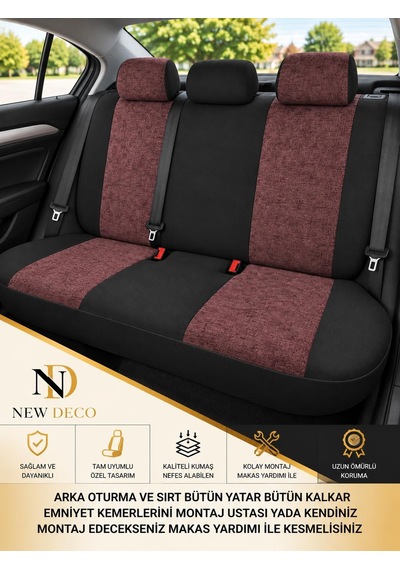 Seat İbiza Hatchback 2009-2012 Uyumlu Oto Koltuk Kılıfı Tam Set Airbag Uyumlu 4 Mevsim Cotfit Serisi 67501079