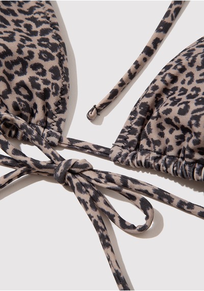 Mavi - Leopar Desenli Kahverengi Bikini Üstü 1913184-33653
