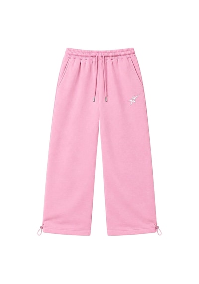 Zaee Blade Star Nakışlı Ayarlanabilir Paça Premium Baggy Eşofman Altı Pembe
