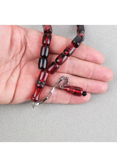 Sıkma Kehribar Püsküllü Efe Boy Kapsül Kesim 10x13mm Tesbih