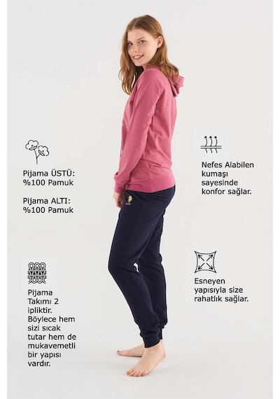U.S. Polo Assn. U.s. Poloassn 16812 Kadın Uzun Kollu Pijama Takımı 001