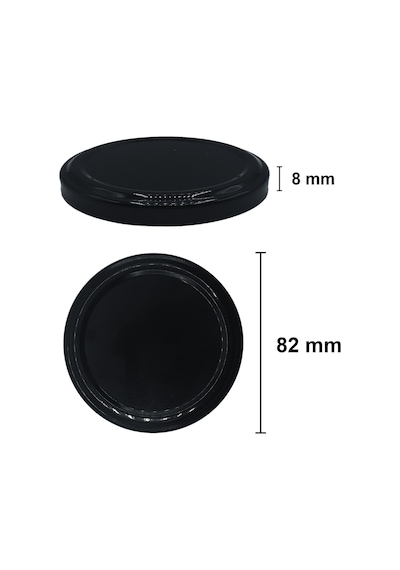 Afracam 660 Ml Metal Kapaklı Şeffaf Cam Kavanoz 12 Adet Siyah