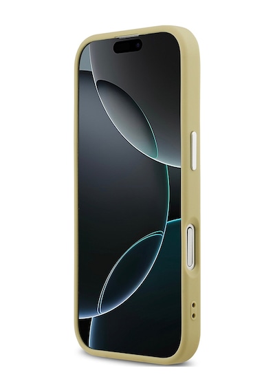 Apple Uyumlu iPhone 17  Kılıf Guess Lisanslı M-safeli Metal Kamera Çerçeveli Üçgen Logolu Glitter Gold Gold
