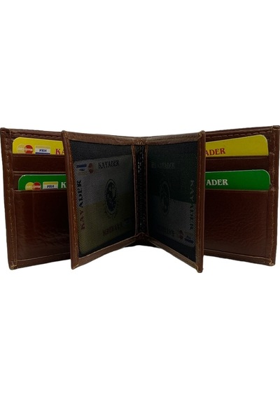 Kayader Taba Rengi Deri Erkek Cüzdanı 016-02 Taba