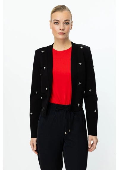 On Fashion Kadın Zımbalı Siyah Hırka 59901 Siyah