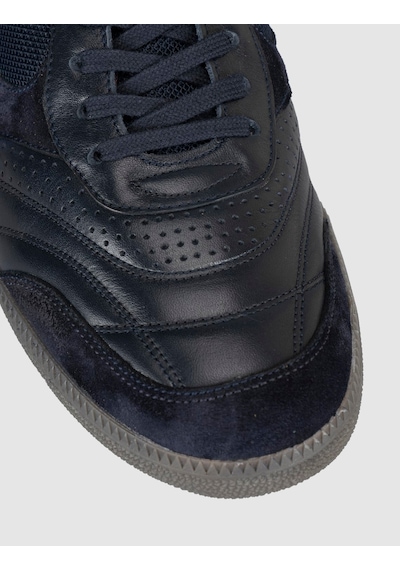 Cabani Lacivert Hakiki Deri Erkek Casual Sneaker