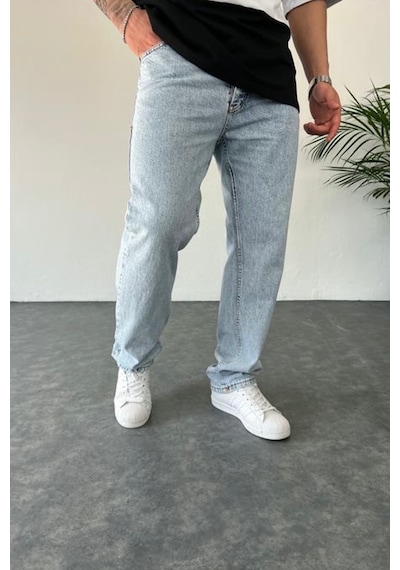Vikingsjeans Baggy Rahat Kalıp Buz Mavisi Kot Pantolon Açık Mavi