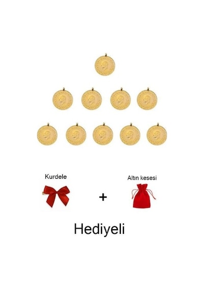 Vıctorıa Gold 10 Adet Çeyrek Altın Yeni Tarihli 2026 Kulplu 22 Ayar