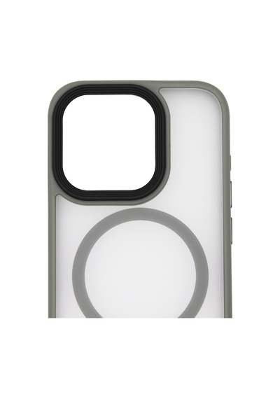 Apple Uyumlu iPhone 15 Pro Max Deep Kılıf Magsafe Şarj Destekli Kamera Korumalı Darbe Önleyici Kılıf Gri