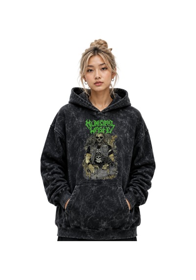 Sevbano Municipal Waste Rock Metal Müzik Grubu Baskılı Unisex Oversize Pr Siyah