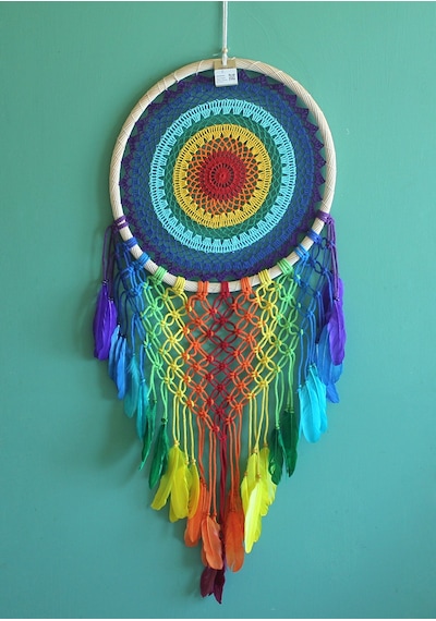 Rüya Kapanı Dream Catcher Model 17 Açık Bej