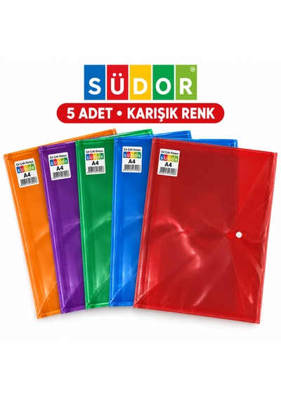 Çıtçıtlı Dosya A4 5 Adet Karışık Renk