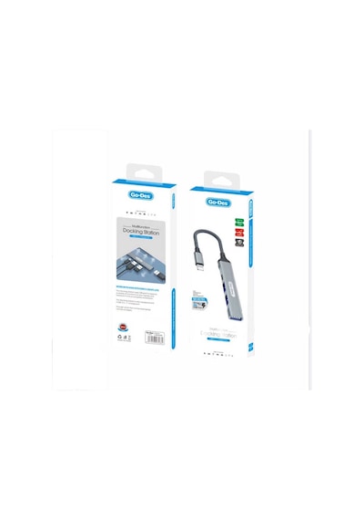 Go Des GD-UC703 Lightning Hub 4 in 1 USB Çoğaltıcı Adaptör Çoklu USB İstasyonu Tak & Çalıştır - ZORE-260807