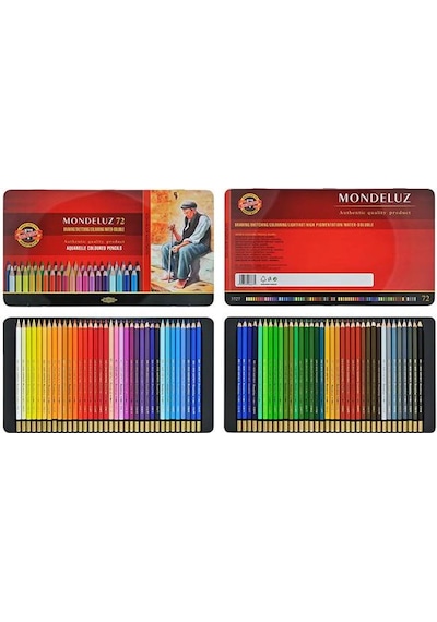 Koh-i Noor Mondeluz Aquarell Boya Kalemi 72 Renk Metal Kutu