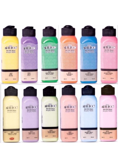 Akrilik Boya Seti 12 Renk X 140 Ml. Mat Ve Pastel Tonlar Karışık