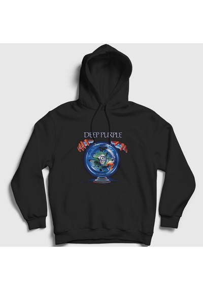 Presmono Unisex Slaves And Masters Deep Purple Kapüşonlu Sweatshirt Siyah