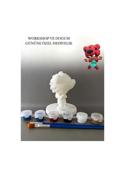 3d Brawl Stars Nita Figür Boyama Seti - Kendin Boya Hobi Ve Etkinlik Seti - Akrilik Boya + 2 Fırça