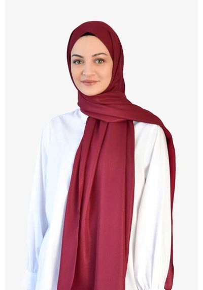 Burden Ipek Janjan Krep Şal Bordo
