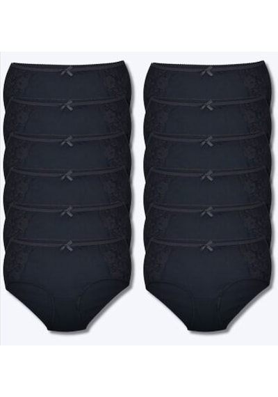 Tutku Elit 12' Li Bayan Yanı Dantelli Bato Bikini Külot 2401 Siyah