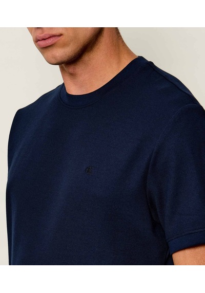 Calvin Klein Slim Micro Waffle Erkek T-shirt Lv04rf206g Mavi