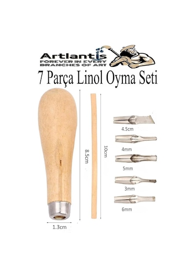 Linol Oyma Seti 7 Parça 1 Paket Linol Oyma Kesme Bıçak Seti 5 Bıçaklı Linolyum Baskı Ahşap Sapl