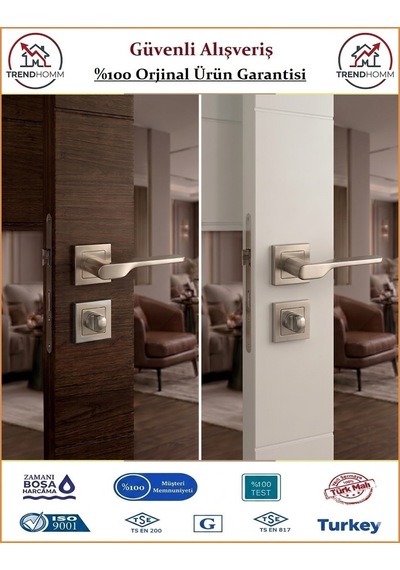 Çelebi Sedir Rozetli İç Kapı Kolu - Parlak Nikel - Wc Banyo