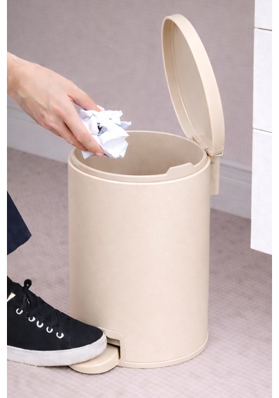 Primanova Cigo Compact 3 Lt Banyo Mutfak Ofis Çelik Çöp Kovası - Mat Bej