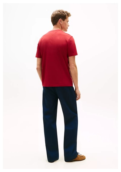 Erkek Normal Kesim Yuvarlak Yakalı Pamuklu Kısa Kollu Kırmızı T-shirt Kırmızı
