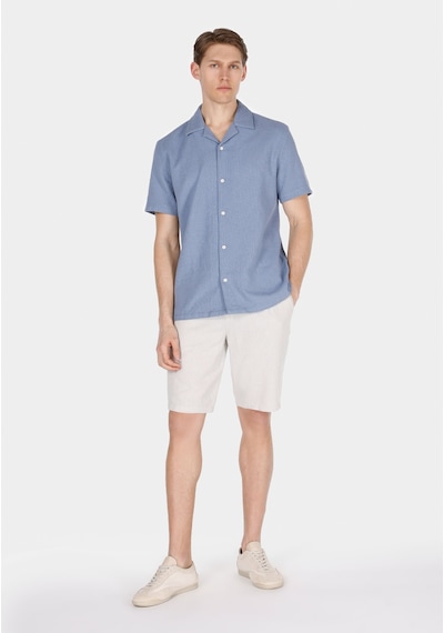 Colin's Colins Regular Fit Shirt Neck Düz Erkek Mavi Kısa Kol Gömlek Cl1072864 Q1.v1 Ble Mavi