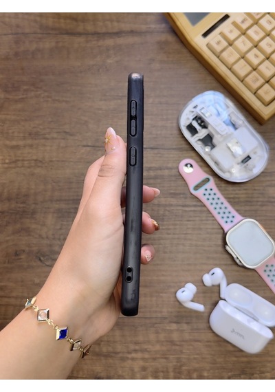Samsung Galaxy A20 / A30 Uyumlu Premium Deri Dokulu Darbelere Karşı Dayanıklı Nazal Silikon Kılıf Siyah