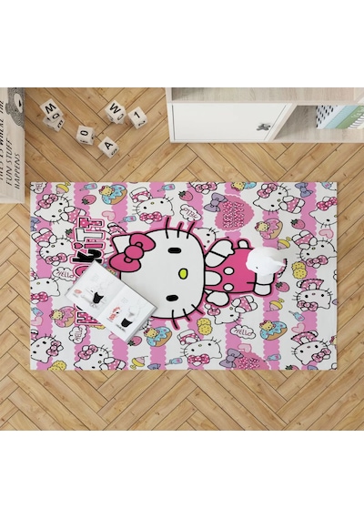Hello Kitty Nevresim-2 Kanat Fon-120 160 Halı- Avize- Sepet