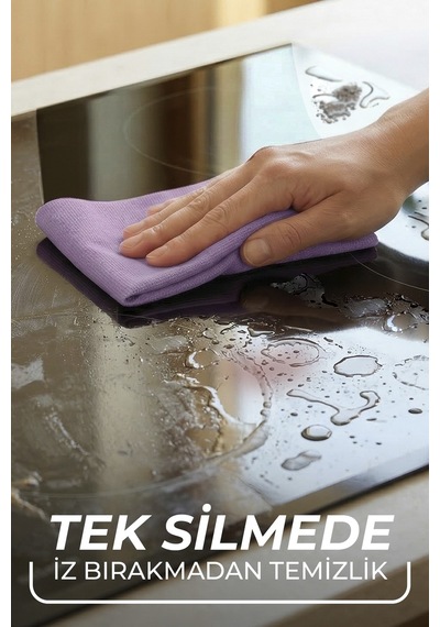 Actifibre Pro Kitchen Mikrofiber Bez, Pva Kaplama, İz Bırakmayan Tasarım Mavi Mor