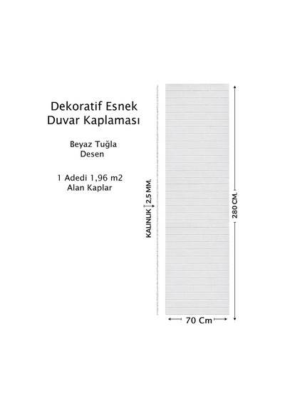 70x280 Kendinden Yapışkanlı Duvar Kağıdı Beyaz Taş Desen ,salon,duvar,tv Ünitesi