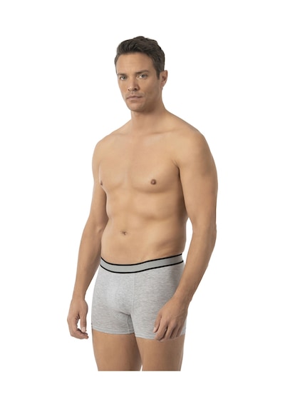 Özkan Underwear Özkan 11226 Erkek %95 Pamuklu Likralı Süprem Kumaş Esnek Rahat Boxer Şort Gri Melanj