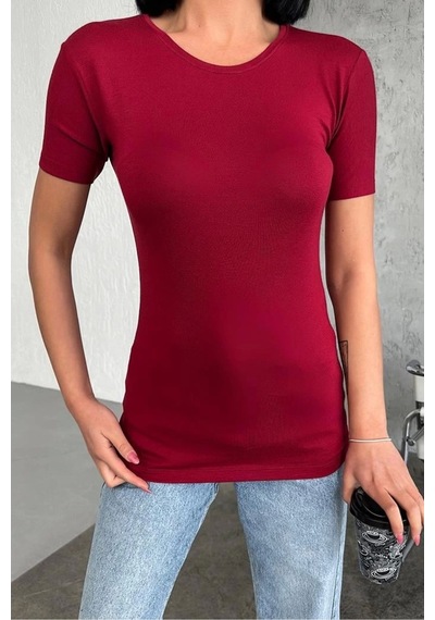 Lisinya Rahat Ve Şık Kısa Kollu Bisiklet Yaka Likralı Viskon Penye Body Bordo Çok Renkli Lisinya Rahat Ve Şık Kısa Kollu Bisiklet Yaka Likralı Viskon Penye Body Bordo Çok Renkli