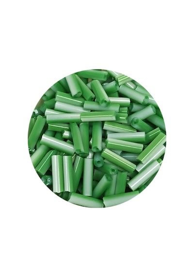Uzun Boru Kesme Boncuk Çap 2mm Uzunluk 10 Mm - 20 Gram - Yeşil Beyaz - Bnc247 Diğer