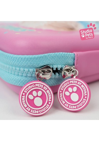 Bakgelal Studio Pets 3d Kabartmalı Kalem Kutusu Kedi Köpek Desenli Fermuarlı Bölmeli Okul Kalemliği Büyük - 9045016789168 124-Pembe
