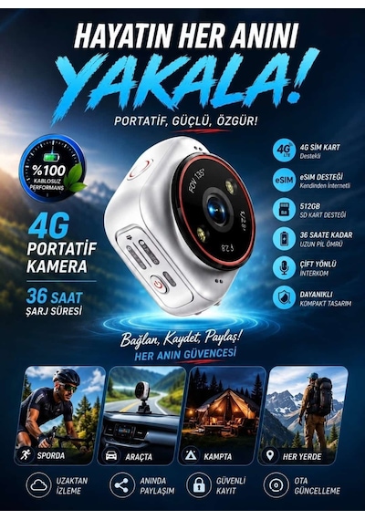 4g Akıllı Taşınabilir Portatif Mini Güvenlik Kamerası Dahili E-sim Teknolojisi