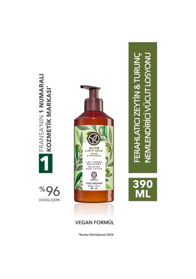 Yves Rocher Vücut Losyonu - Nemlendirici Besleyici Ferahlatıcı Zeytin Turunç -vegan-390ml