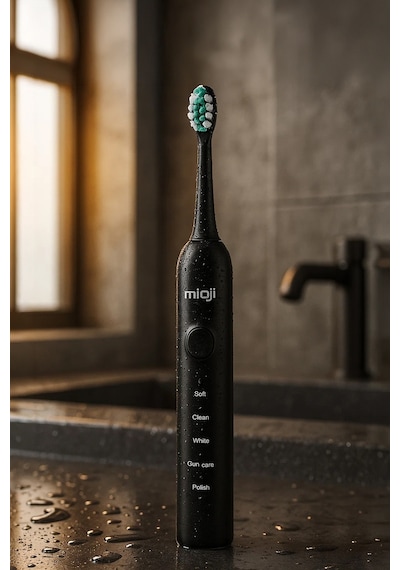 Mioji Oral B1 Şarj Edilebilir IPX8 5 Modlu Diş Fırçası Siyah + 3 Yedek Başlık