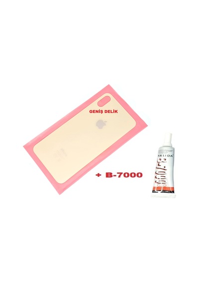 Tkgz Apple Uyumlu iPhone Xs Max Arka Pil Batarya Kapağı Cam+b-7000 Gold
