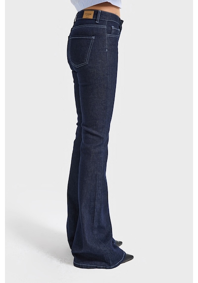 Itsbasic Kadın İndigo Renk 7w5-50 Flare Fit Viskon Elastan Kumaş Denim Jean